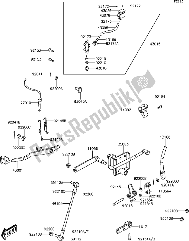 Todas las partes para D-14rear Master Cylinder(2/2) de Kawasaki KVF 300 2017