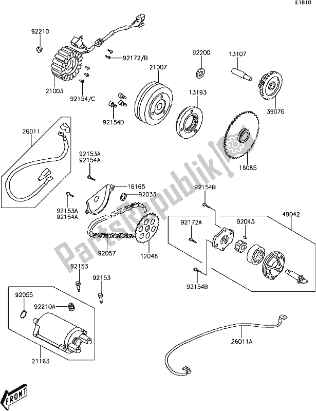 All parts for the C-5 Generator of the Kawasaki KVF 300 Brute Force 2018