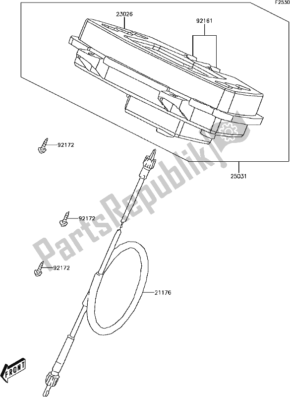 All parts for the E-6 Meter(s) of the Kawasaki KVF 300 Brute Force 2018