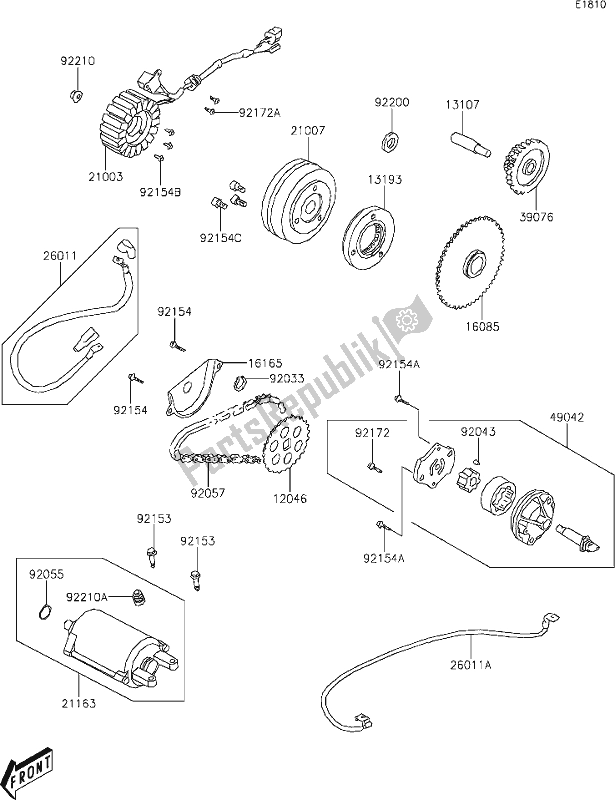 Todas las partes para 11 Generator de Kawasaki KVF 300 Brute Force 2020