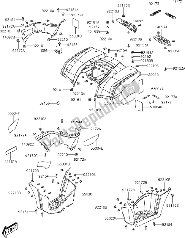 Todas las partes para 20 Rear Fender(s) de Kawasaki KVF 300 Brute Force 2020