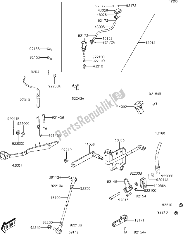 All parts for the 24 Rear Master Cylinder of the Kawasaki KVF 300 Brute Force 2020