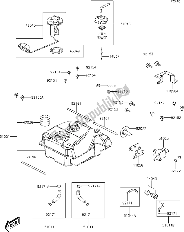 Todas las partes para 26 Fuel Tank de Kawasaki KVF 300 Brute Force 2020