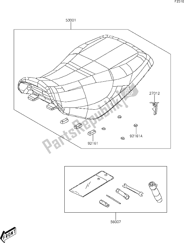 All parts for the 27 Seat of the Kawasaki KVF 300 Brute Force 2020