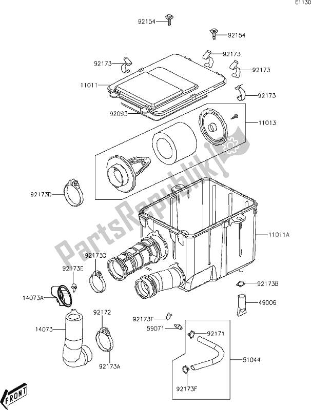 Todas las partes para 3 Air Cleaner de Kawasaki KVF 300 Brute Force 2020