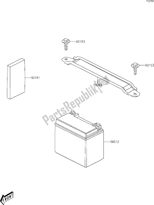 All parts for the 32 Battery of the Kawasaki KVF 300 Brute Force 2020