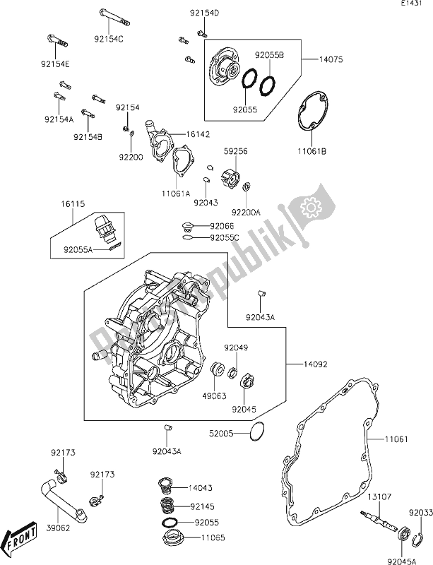 Todas las partes para 9 Engine Cover(s) de Kawasaki KVF 300 Brute Force 2020