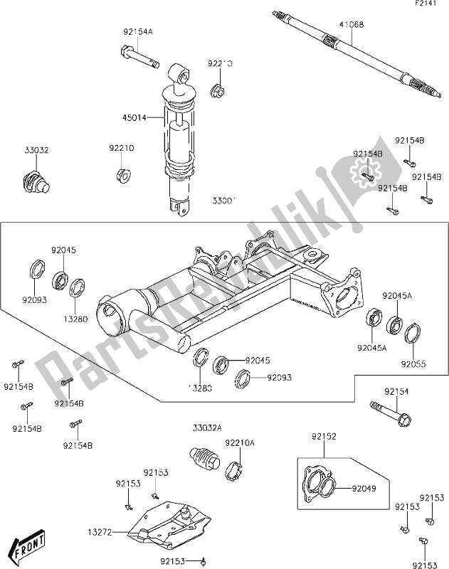 Tutte le parti per il 17 Swingarm del Kawasaki KVF 300 Brute Force 2021