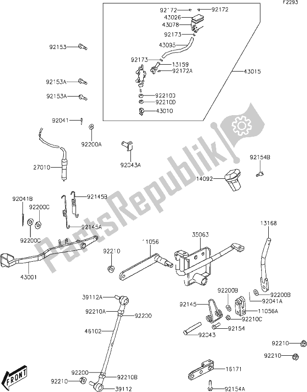 Alle onderdelen voor de 24 Rear Master Cylinder van de Kawasaki KVF 300 Brute Force 2021