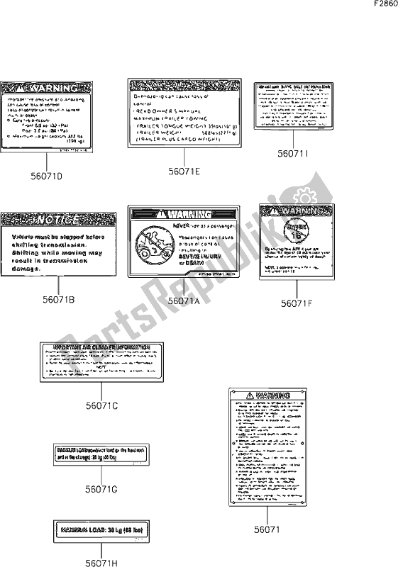 Tutte le parti per il 33 Labels del Kawasaki KVF 300 Brute Force 2021