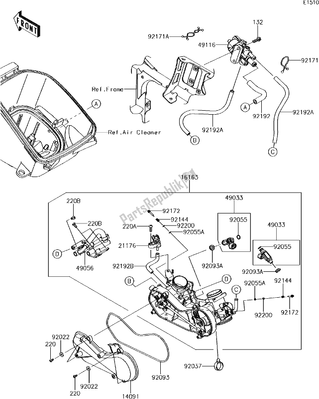 All parts for the 15 Throttle of the Kawasaki KVF 750 Brute Force 4X4 I 2017