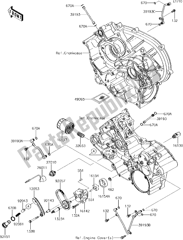 All parts for the 18 Oil Pump of the Kawasaki KVF 750 Brute Force 4X4 I 2017