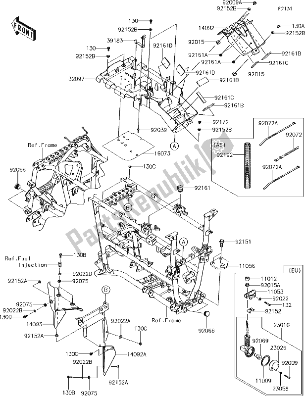 All parts for the 31 Frame Fittings of the Kawasaki KVF 750 Brute Force 4X4 I 2017