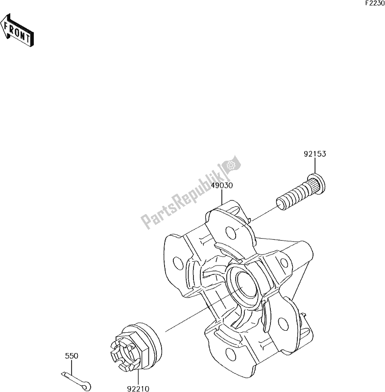 Alle onderdelen voor de 40 Front Hub van de Kawasaki KVF 750 Brute Force 4X4 I 2017