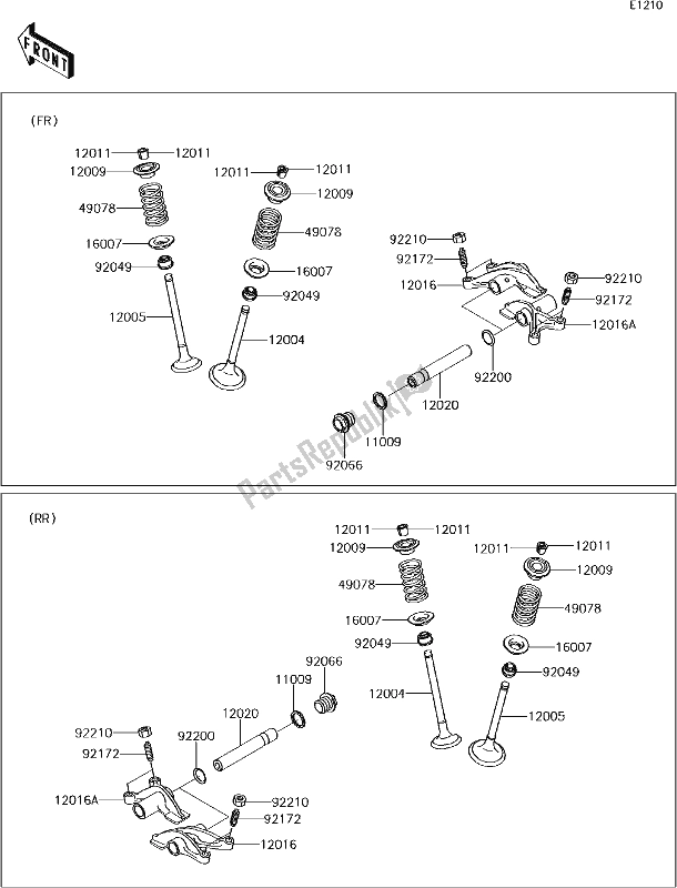 All parts for the 5 Valve(s) of the Kawasaki KVF 750 Brute Force 4X4 I 2017