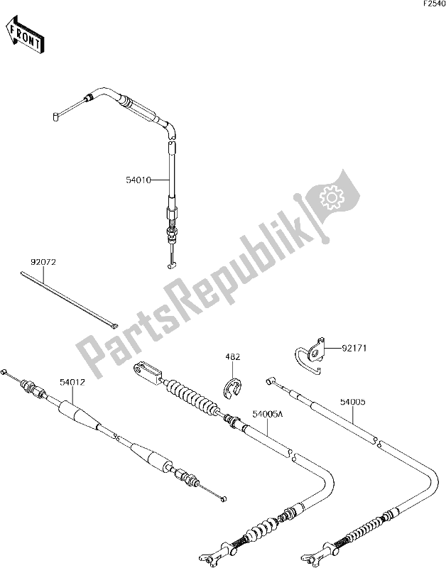 All parts for the 51 Cables of the Kawasaki KVF 750 Brute Force 4X4 I 2017