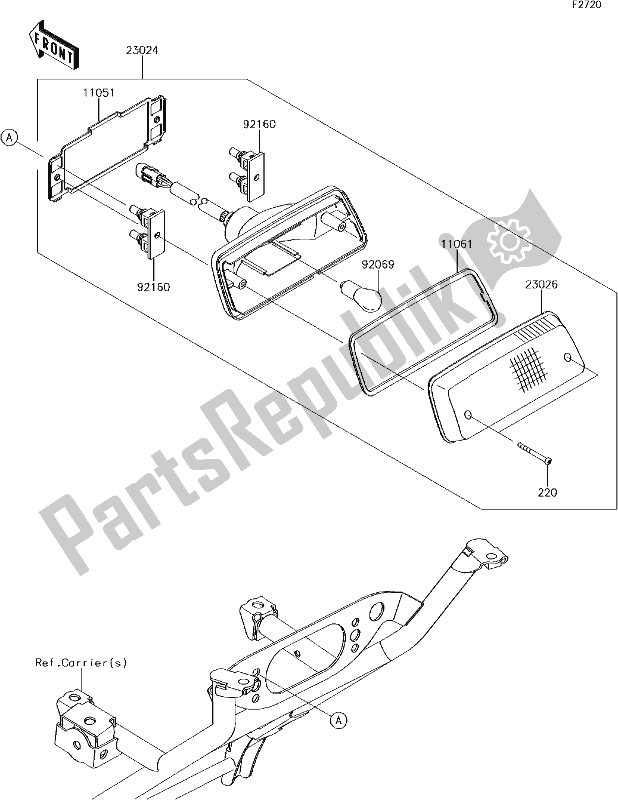 Todas as partes de 55 Taillight(s) do Kawasaki KVF 750 Brute Force 4X4 I 2017