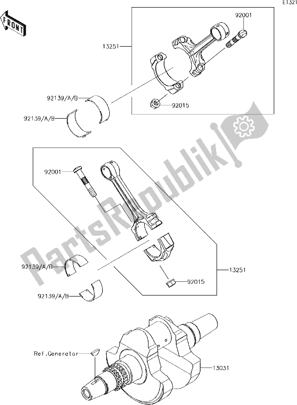 All parts for the 7 Crankshaft of the Kawasaki KVF 750 Brute Force 4X4 I 2017