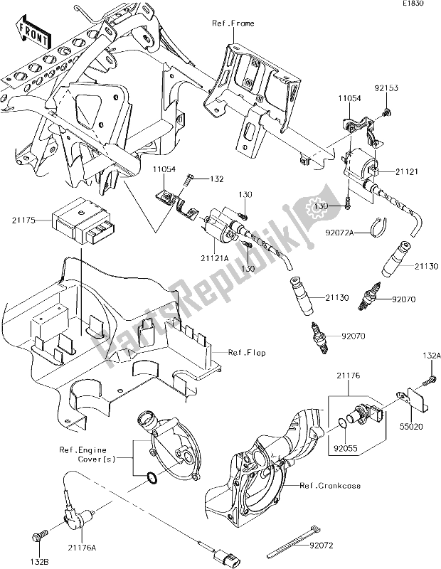 Tutte le parti per il 20 Ignition System del Kawasaki KVF 750 Brute Force 4X4 I 2018