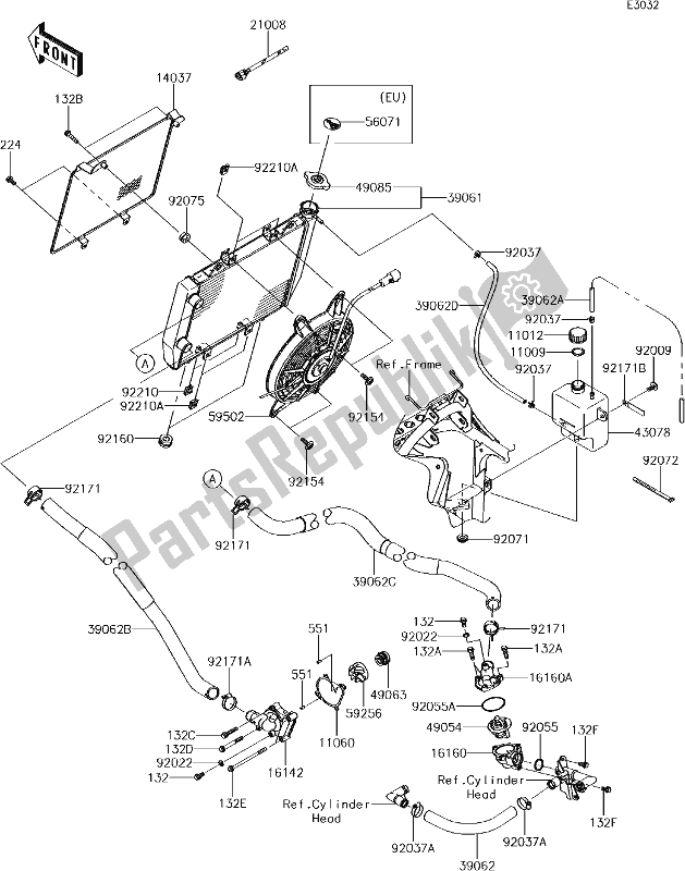 All parts for the 22 Radiator of the Kawasaki KVF 750 Brute Force 4X4 I 2018