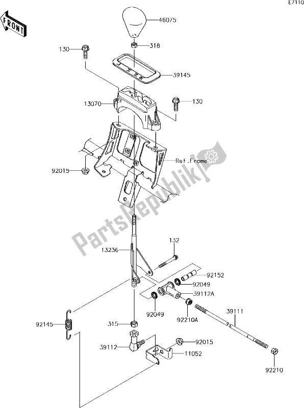 Tutte le parti per il 27 Control del Kawasaki KVF 750 Brute Force 4X4 I 2018