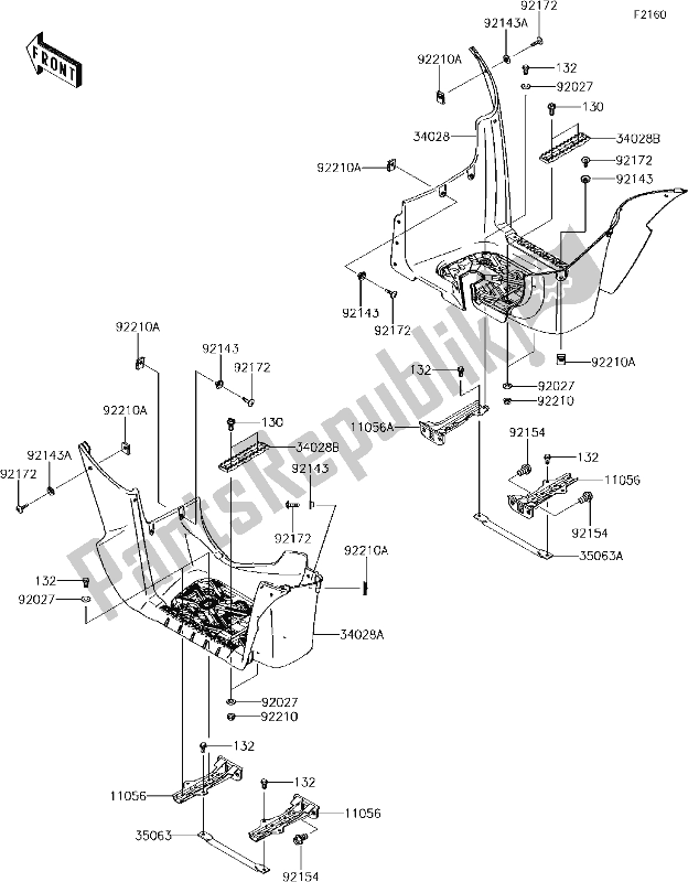 Todas las partes para 34 Footrests de Kawasaki KVF 750 Brute Force 4X4 I 2018