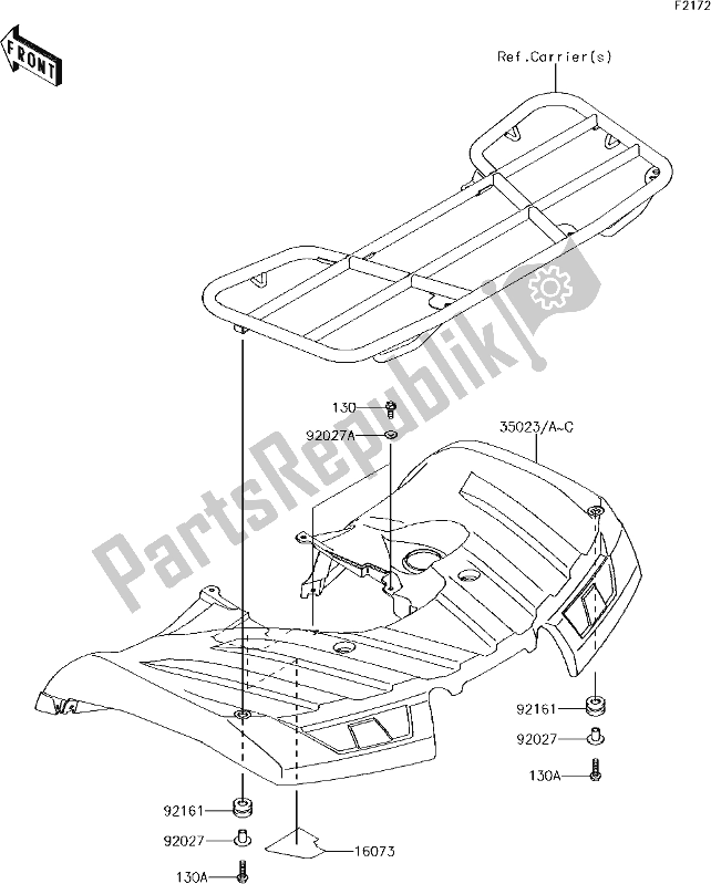 Tutte le parti per il 36 Rear Fender(s) del Kawasaki KVF 750 Brute Force 4X4 I 2018