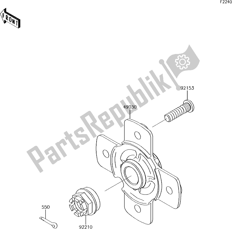 Alle onderdelen voor de 41 Rear Hub van de Kawasaki KVF 750 Brute Force 4X4 I 2018