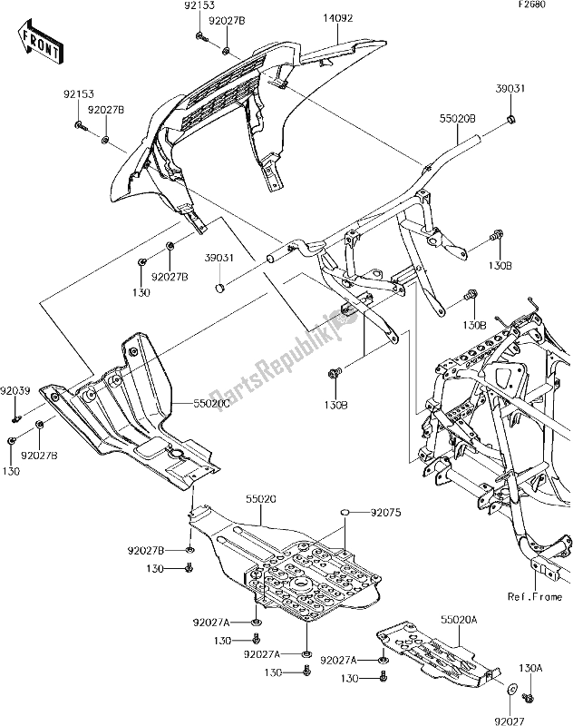 Tutte le parti per il 53 Guard(s) del Kawasaki KVF 750 Brute Force 4X4 I 2018