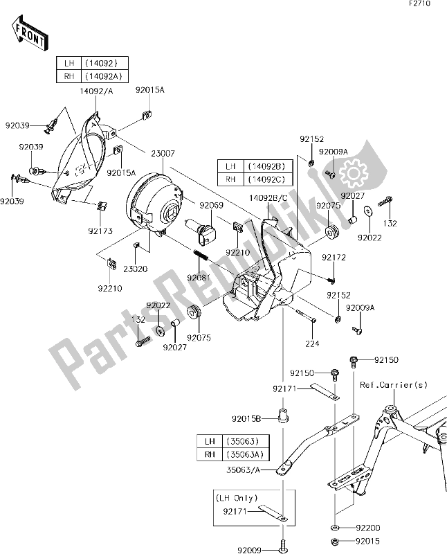 Tutte le parti per il 54 Headlight(s) del Kawasaki KVF 750 Brute Force 4X4 I 2018