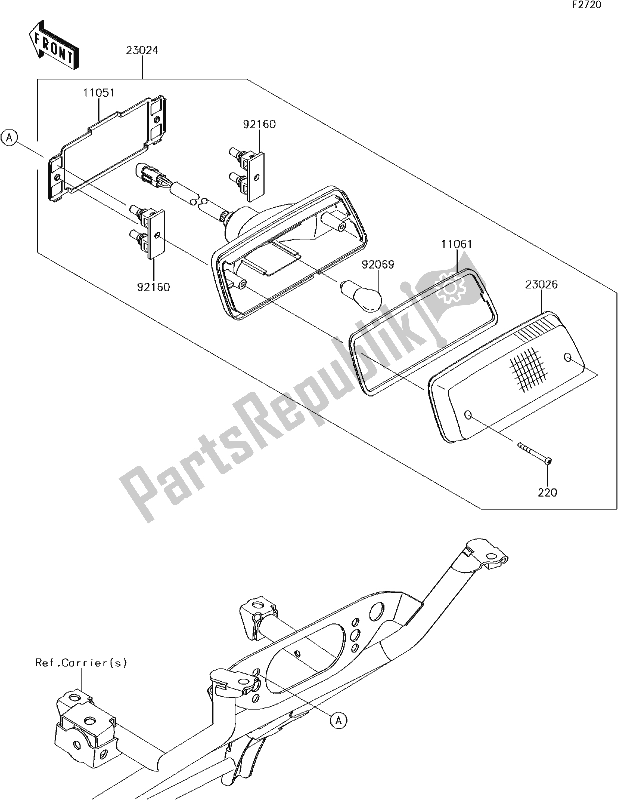 Tutte le parti per il 55 Taillight(s) del Kawasaki KVF 750 Brute Force 4X4 I 2018