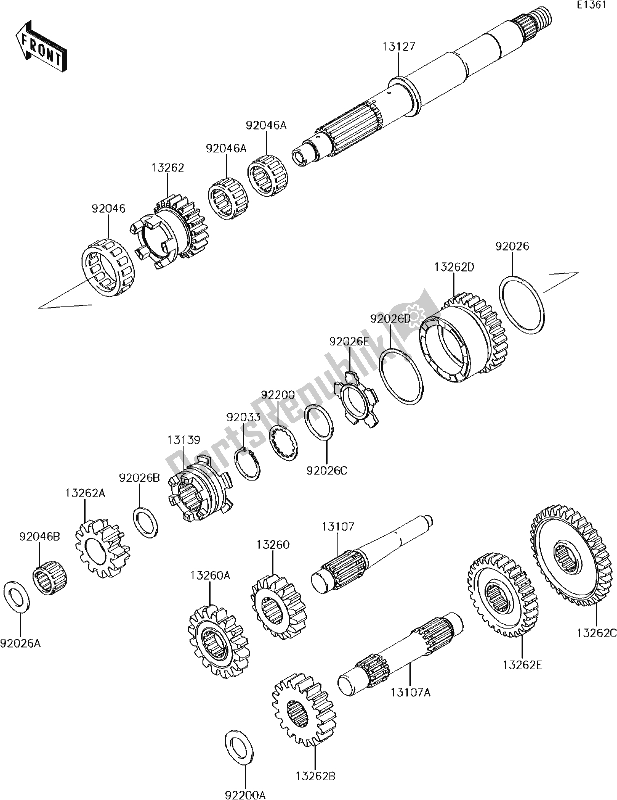 Toutes les pièces pour le 8 Transmission du Kawasaki KVF 750 Brute Force 4X4 I 2018