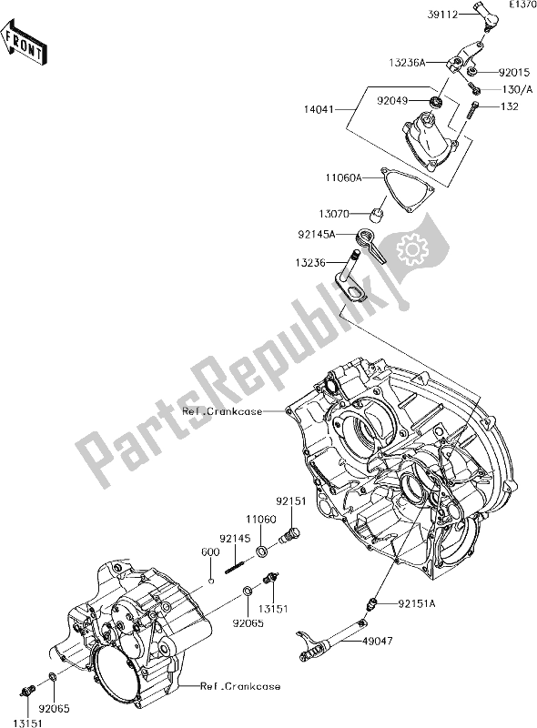 Tutte le parti per il 9 Gear Change Mechanism del Kawasaki KVF 750 Brute Force 4X4 I 2018