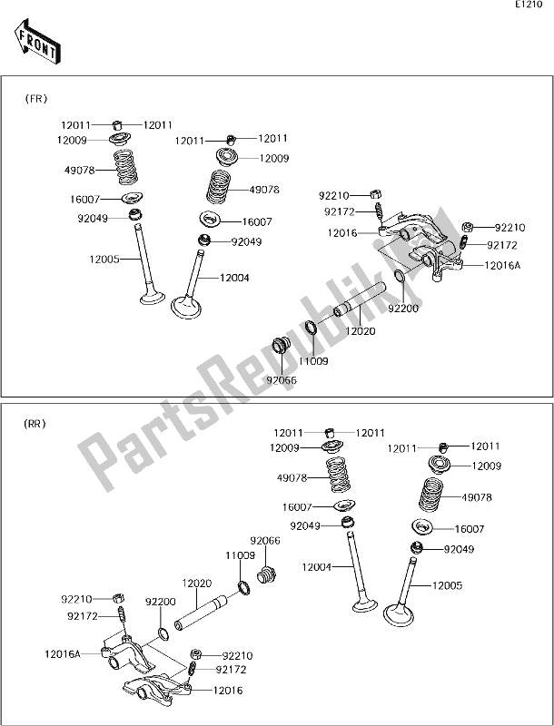 All parts for the 5 Valve(s) of the Kawasaki KVF 750 Brute Force 4X4I Camo 2017