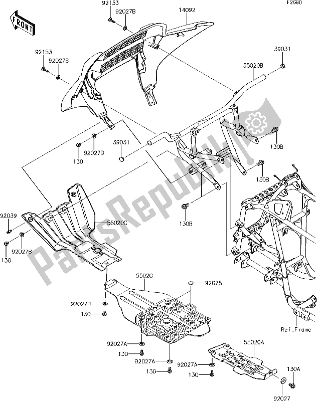 Alle onderdelen voor de 53 Guard(s) van de Kawasaki KVF 750 Brute Force 4X4I Camo 2017