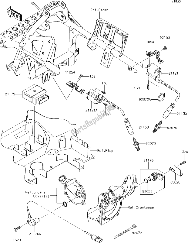 Tutte le parti per il 20 Ignition System del Kawasaki KVF 750 Brute Force 4X4I Camo 2018