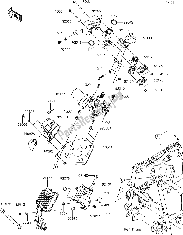 Tutte le parti per il 29 Steering Shaft del Kawasaki KVF 750 Brute Force 4X4I Camo 2018