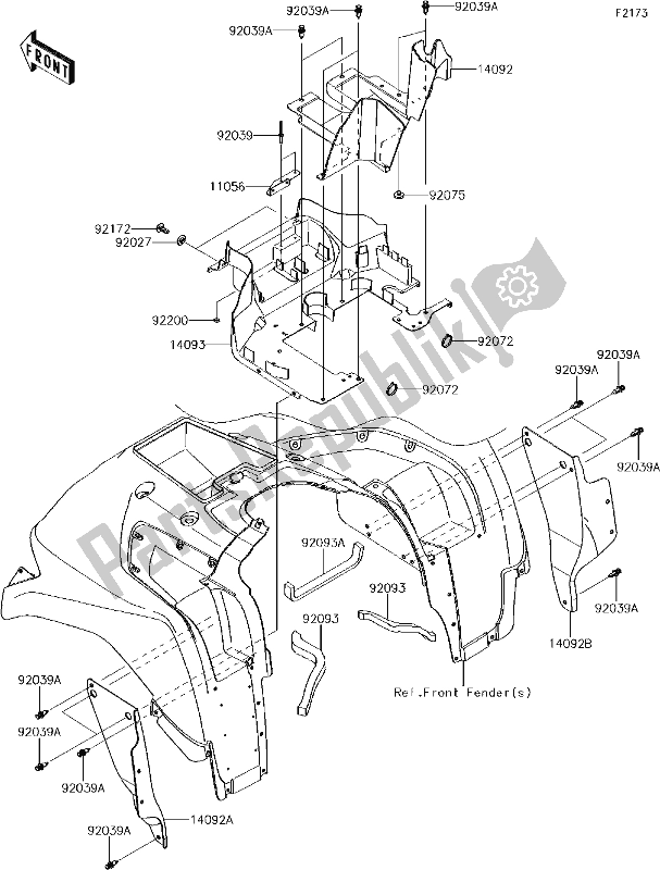 Alle onderdelen voor de 37 Flap van de Kawasaki KVF 750 Brute Force 4X4I Camo 2018