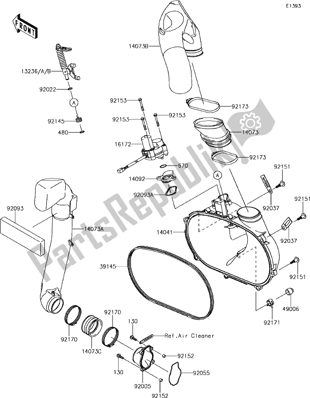 Wszystkie części do 12 Converter Cover Kawasaki KVF 750 Brute Force 4X4I EPS 2019