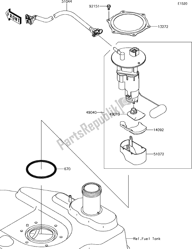 Todas las partes para 16 Fuel Pump de Kawasaki KVF 750 Brute Force 4X4I EPS 2019