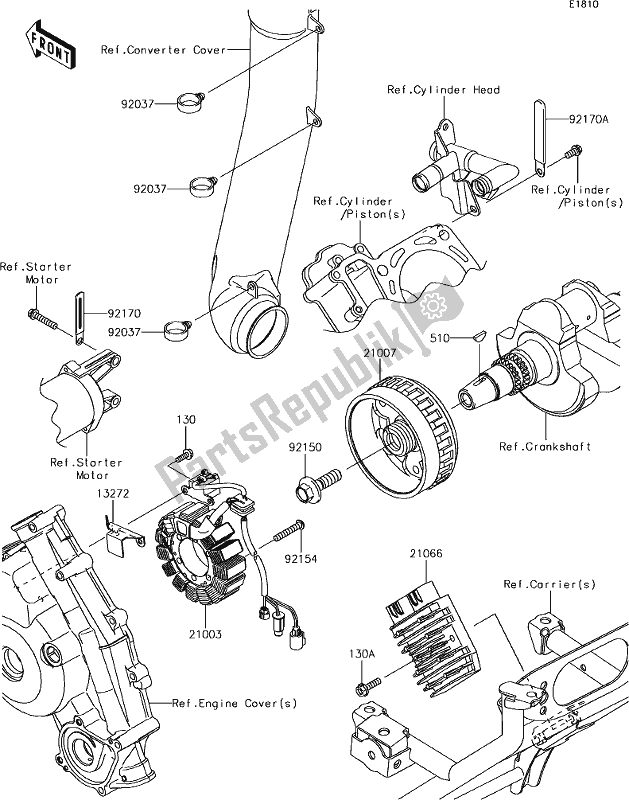 Todas las partes para 19 Generator de Kawasaki KVF 750 Brute Force 4X4I EPS 2019