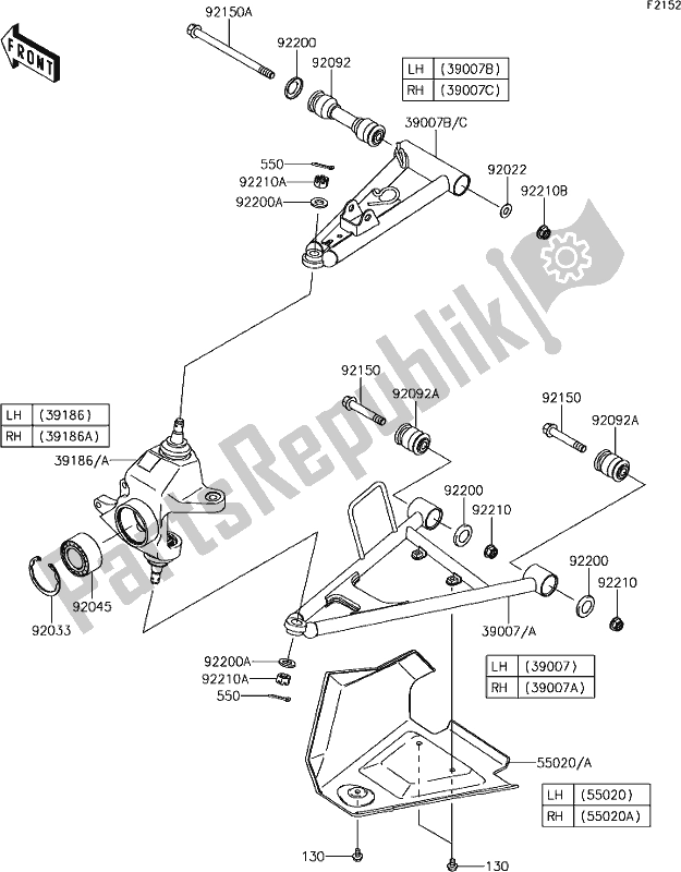 Todas las partes para 32 Front Suspension de Kawasaki KVF 750 Brute Force 4X4I EPS 2019