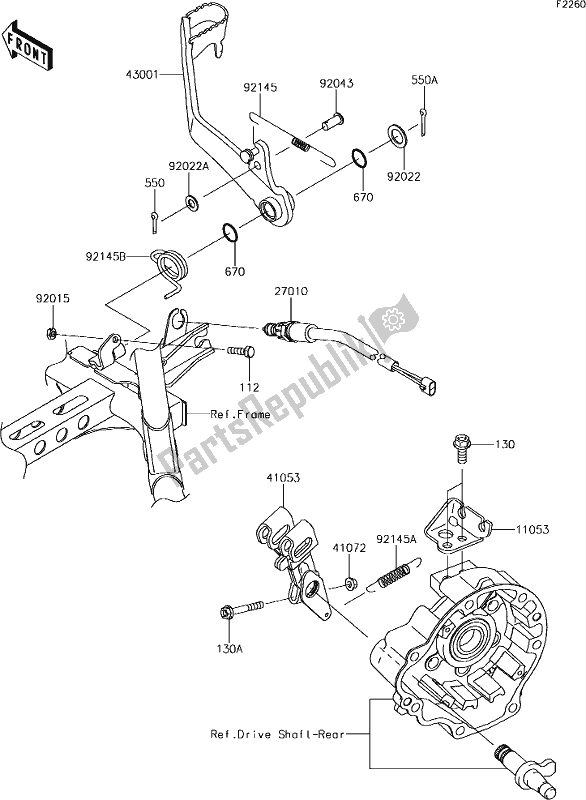 Tutte le parti per il 41 Brake Pedal del Kawasaki KVF 750 Brute Force 4X4I EPS 2019