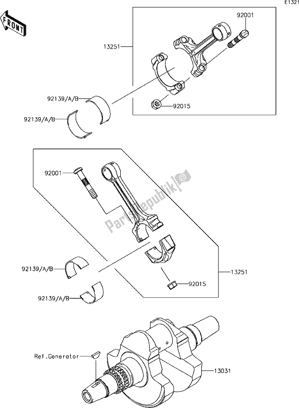 All parts for the 7 Crankshaft of the Kawasaki KVF 750 Brute Force 4X4I EPS 2019