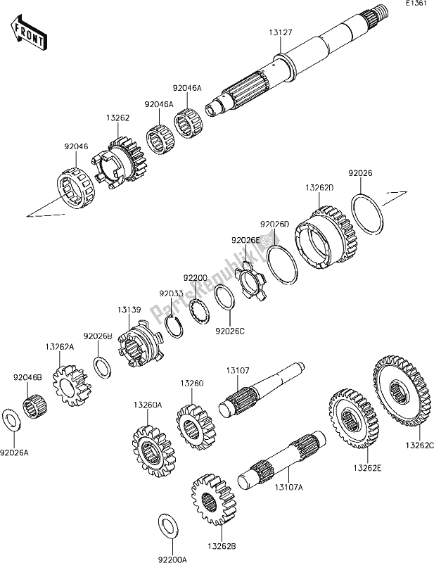 Wszystkie części do 8 Transmission Kawasaki KVF 750 Brute Force 4X4I EPS 2019