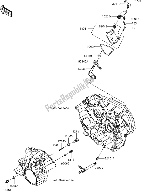 Todas las partes para 9 Gear Change Mechanism de Kawasaki KVF 750 Brute Force 4X4I EPS 2019