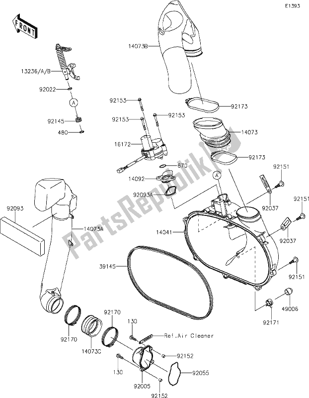 Todas las partes para 12 Converter Cover de Kawasaki KVF 750 Brute Force 4X4I EPS 2020