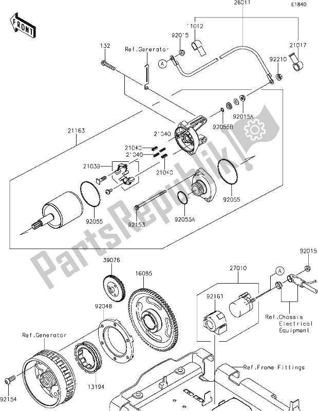 Tutte le parti per il 21 Starter Motor del Kawasaki KVF 750 Brute Force 4X4I EPS 2020