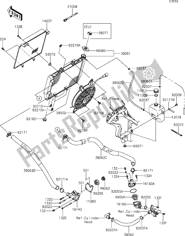 Todas las partes para 22-1radiator de Kawasaki KVF 750 Brute Force 4X4I EPS 2020