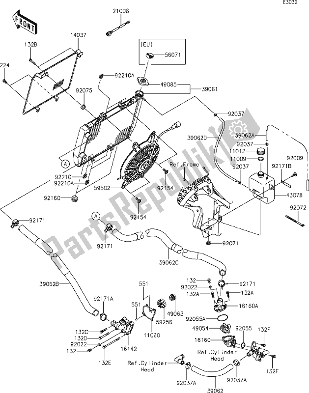 Tutte le parti per il 22 Radiator del Kawasaki KVF 750 Brute Force 4X4I EPS 2020